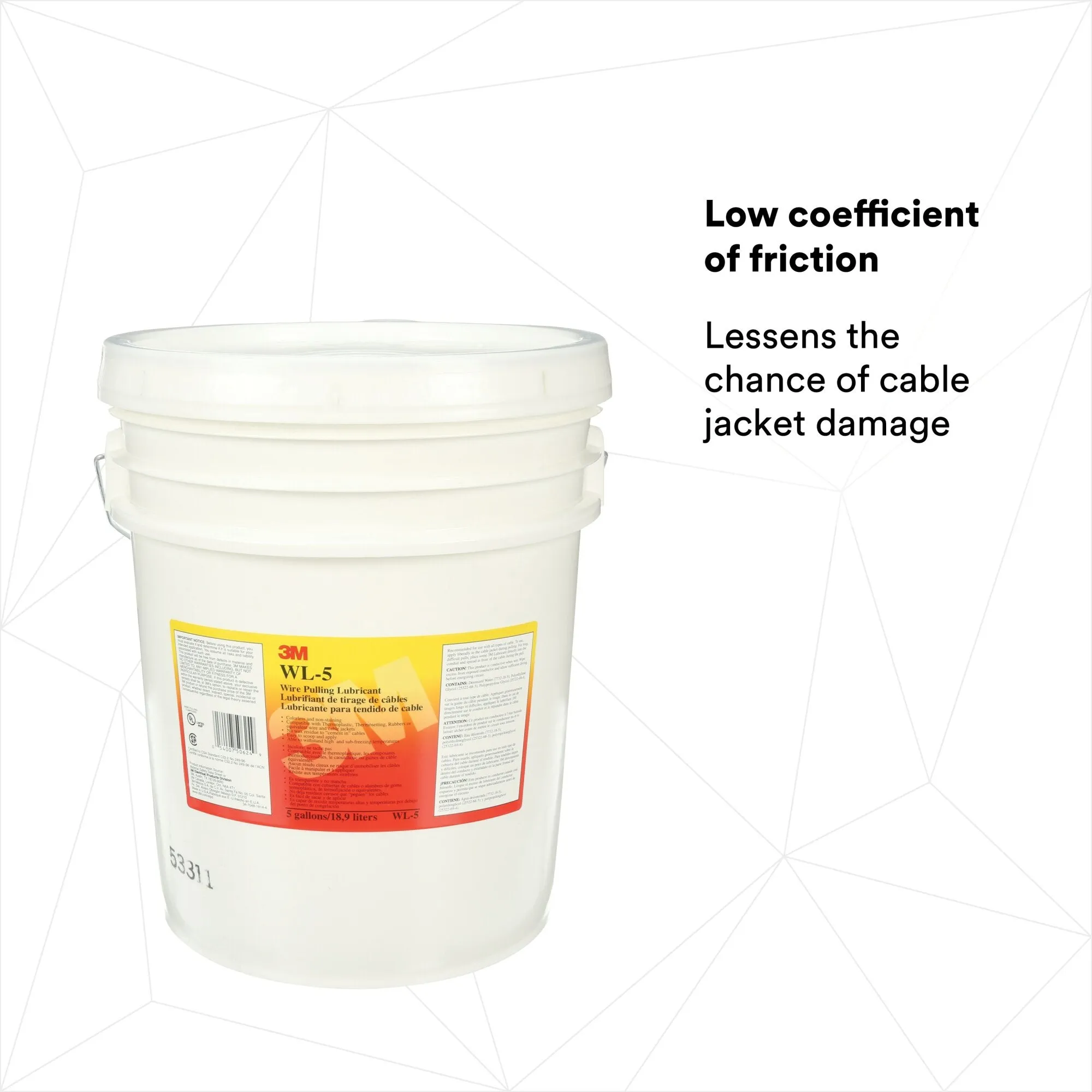 3M Wire Pulling Lubricant Gel WL-5, Five Gallons