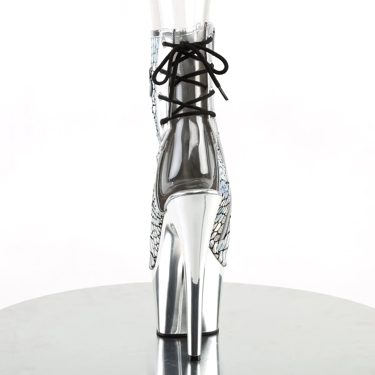 ADORE-1018HG Silver Hologram Ostrich Pu/Silver Chrome