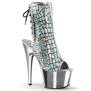 ADORE-1018HG Silver Hologram Ostrich Pu/Silver Chrome