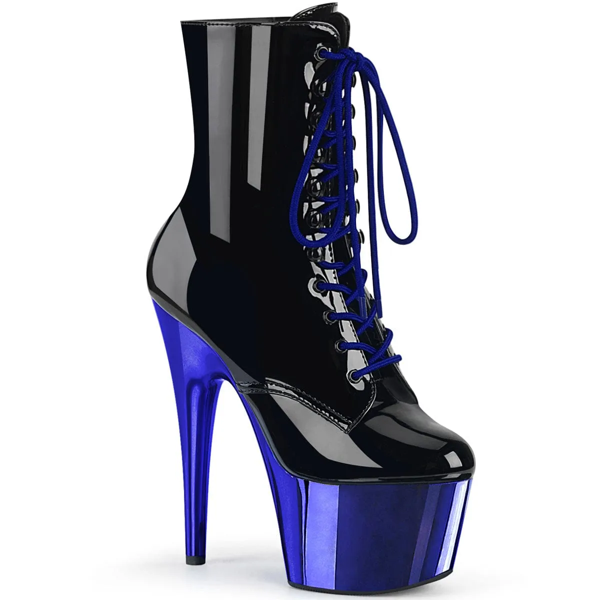 ADORE-1020 Black Patent/Royal Blue Chrome