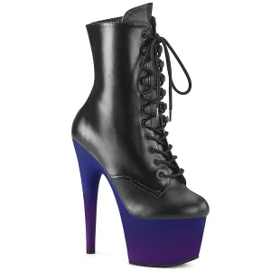 ADORE-1020BP Black Faux Leather/Blue-Purple Ombre