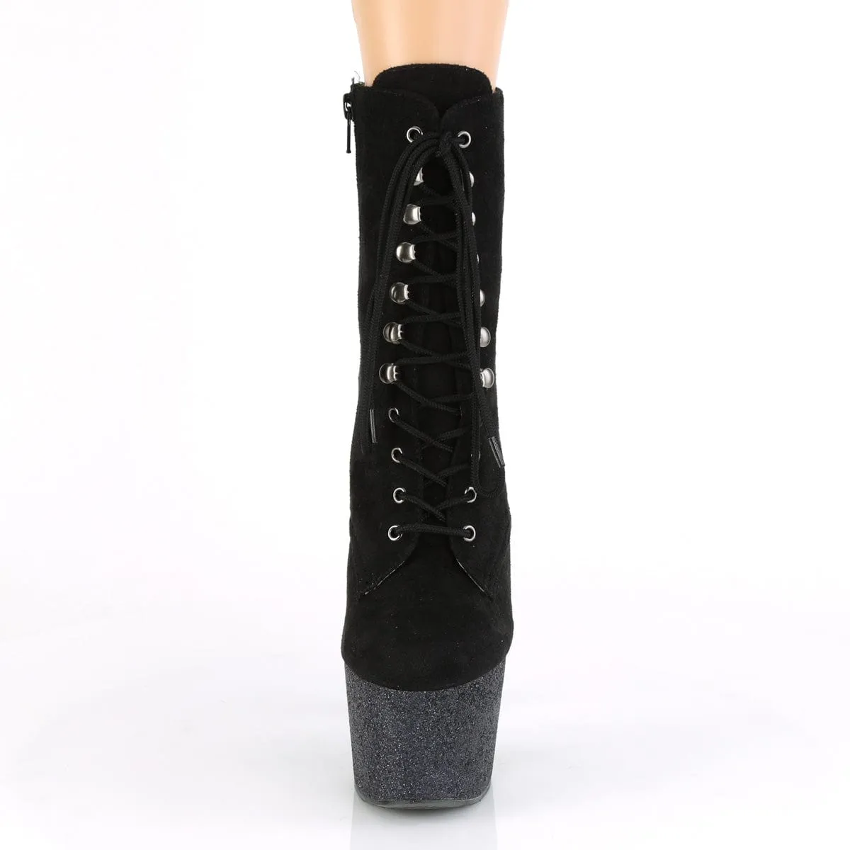 ADORE-1020FSMG Black Faux Suede/Black Multi Mini Glitter