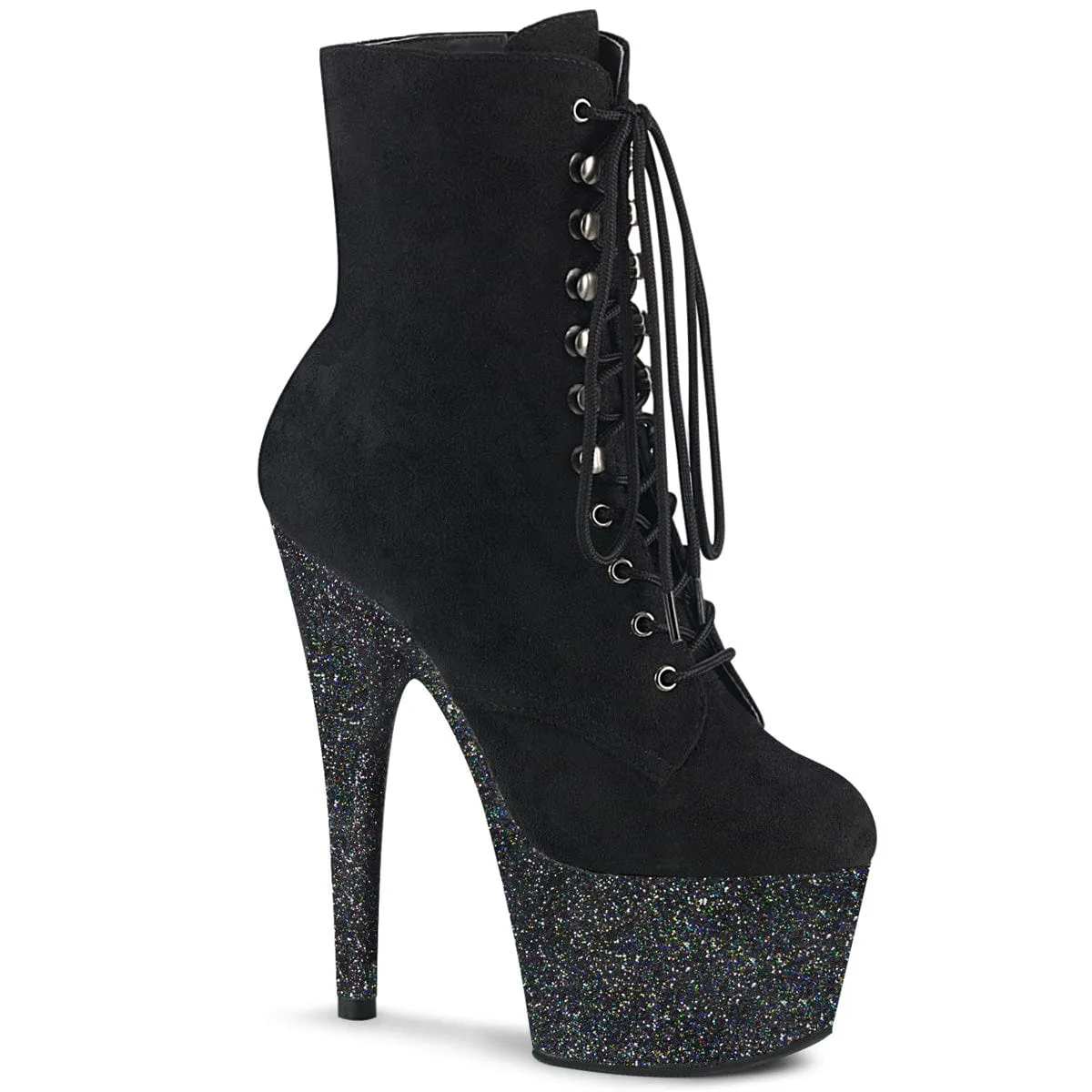 ADORE-1020FSMG Black Faux Suede/Black Multi Mini Glitter