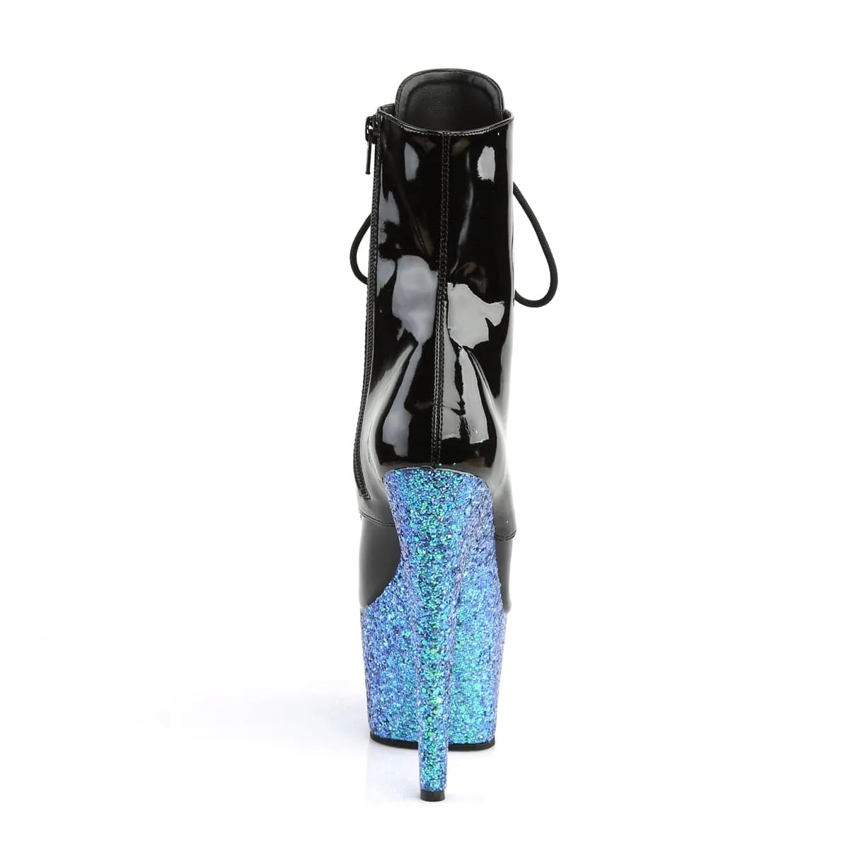 ADORE-1020LG Black Patent/Blue Multi Glitter