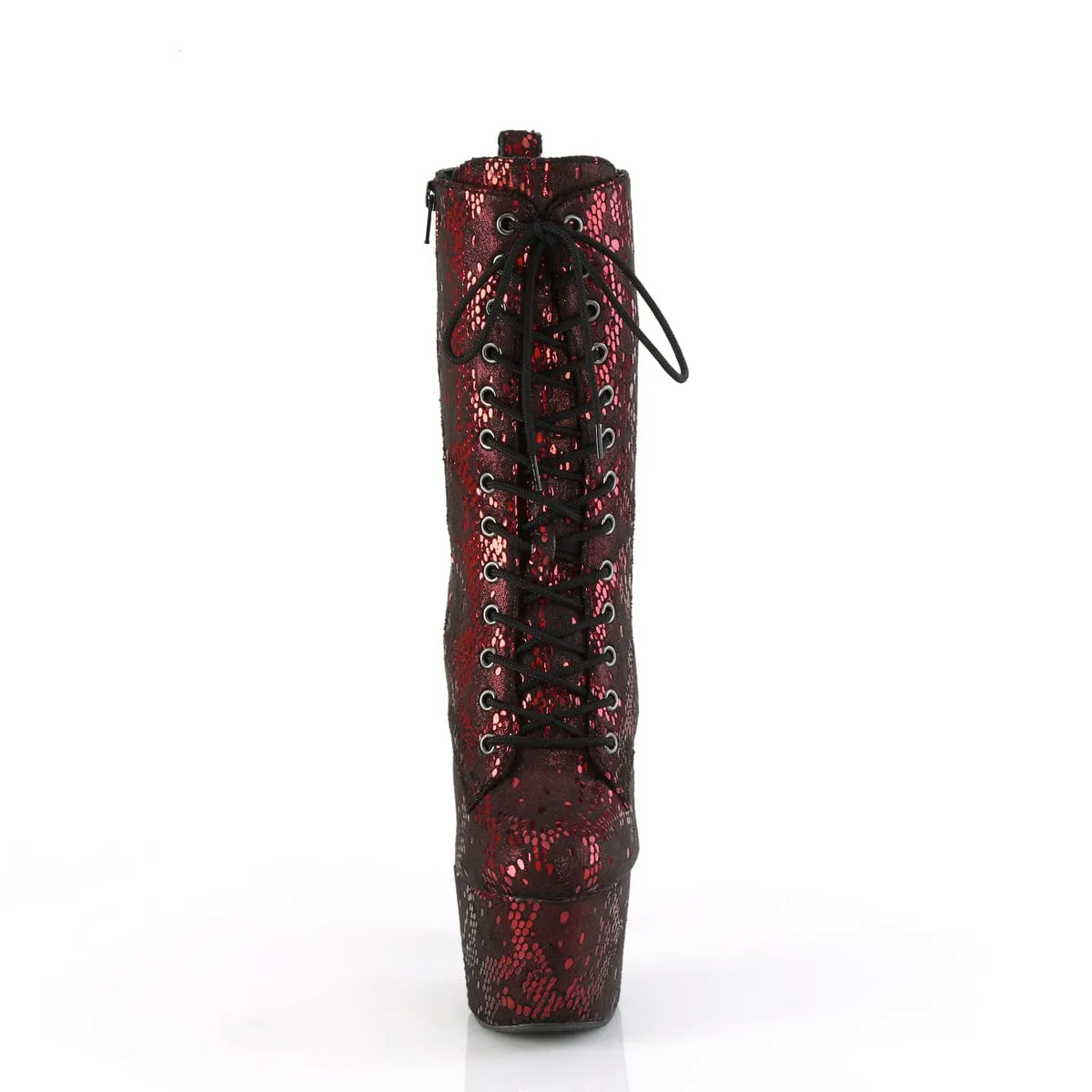 ADORE-1040S Platform  Red Metallic Snake Print Fabric/M