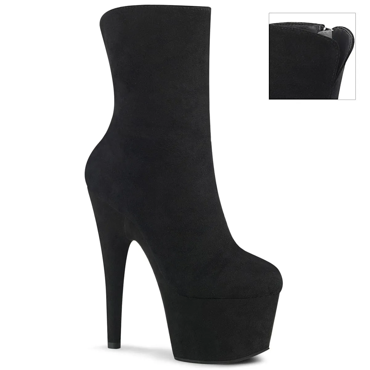 ADORE-1042 Black Faux Suede/Black Faux Suede