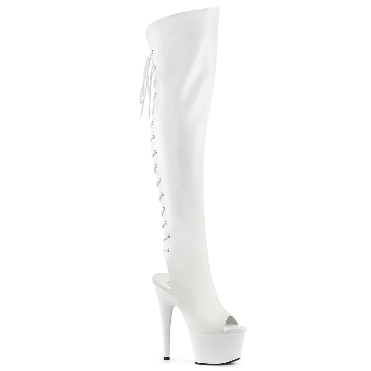 ADORE-3019 White Faux Leather/White Matte
