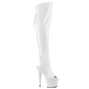 ADORE-3019 White Faux Leather/White Matte