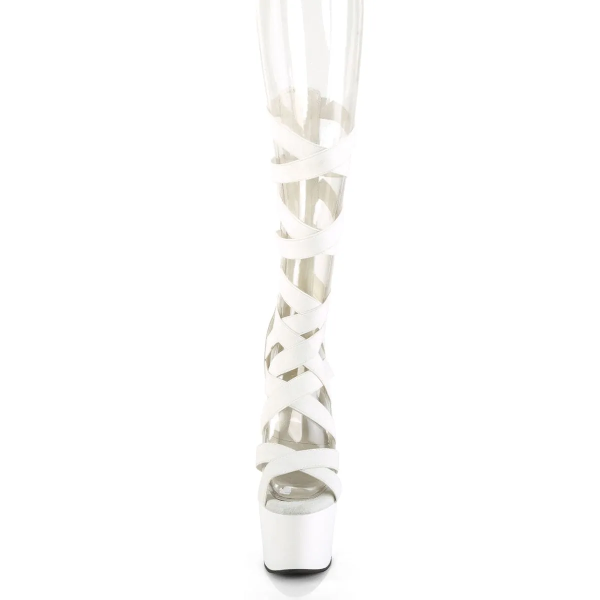ADORE-700-48 White Elastic Band-Faux Leather/White Matte