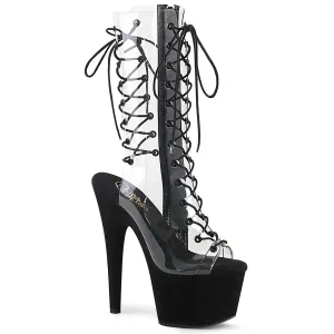 ADORE-700-60FS Clear/Black Faux Suede