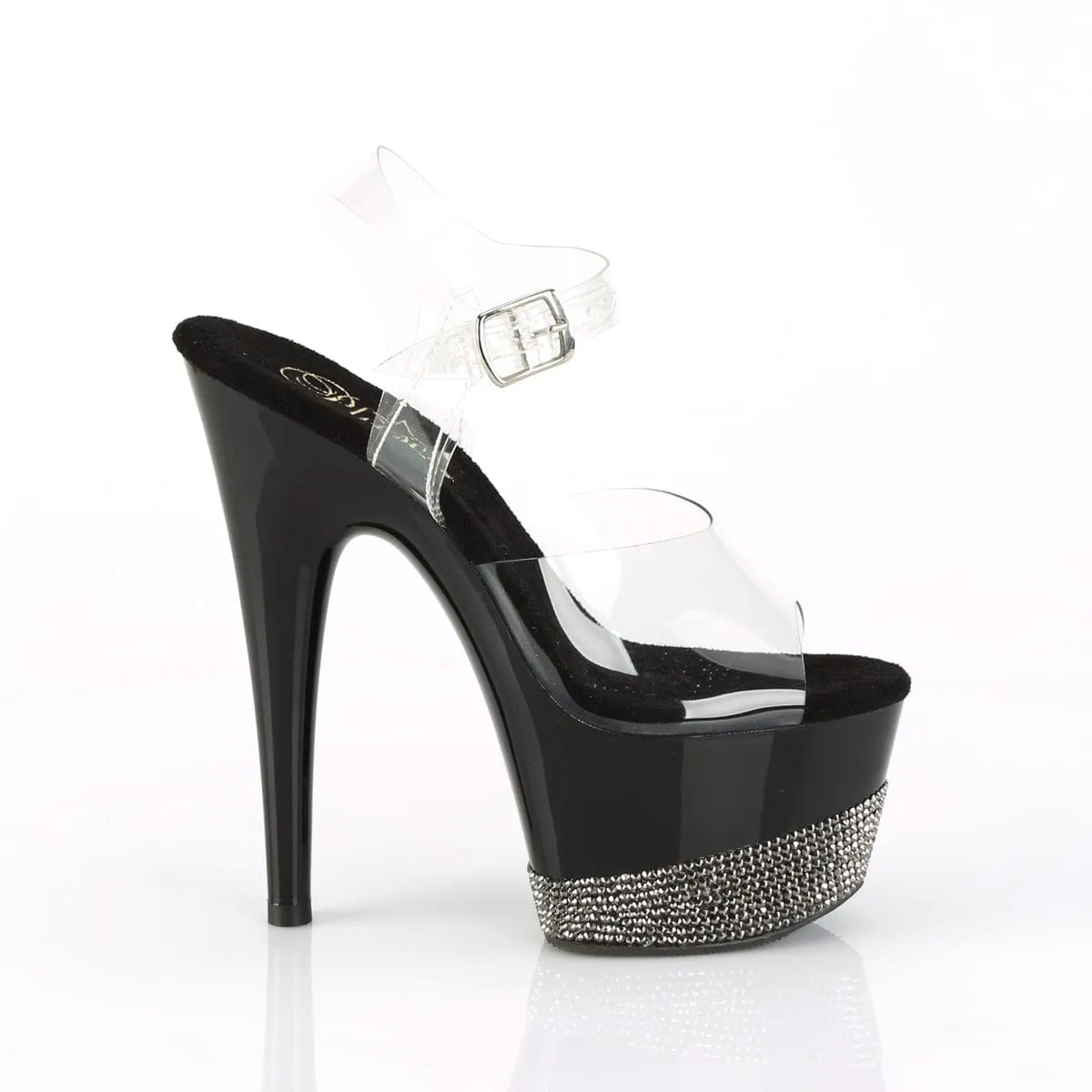 ADORE-708-3 Clear/Black-Pewter Rhinestones