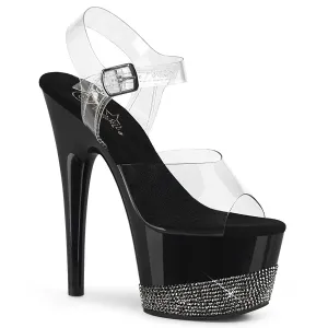 ADORE-708-3 Clear/Black-Pewter Rhinestones