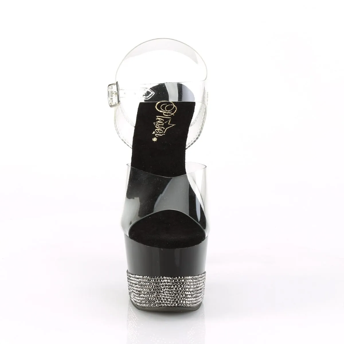 ADORE-708-3 Clear/Black-Pewter Rhinestones