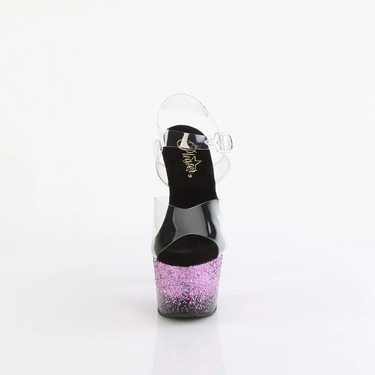 ADORE-708SS Clear/Black-Purple Multi Glitter