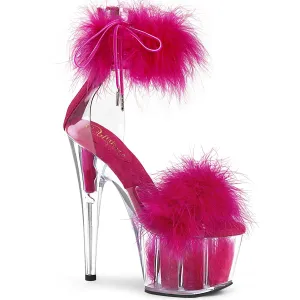 ADORE-724F Clear-Hot Pink Fur/Hot Pink Fur
