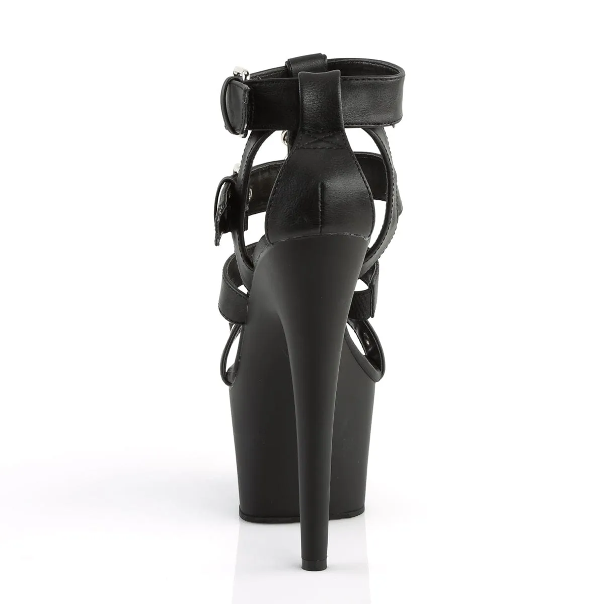 ADORE-758 Black Faux Leather/Black Matte
