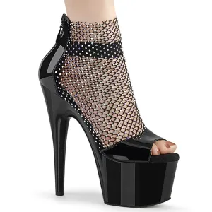 ADORE-765RM Black Patent -Rhinestones Mesh/Black