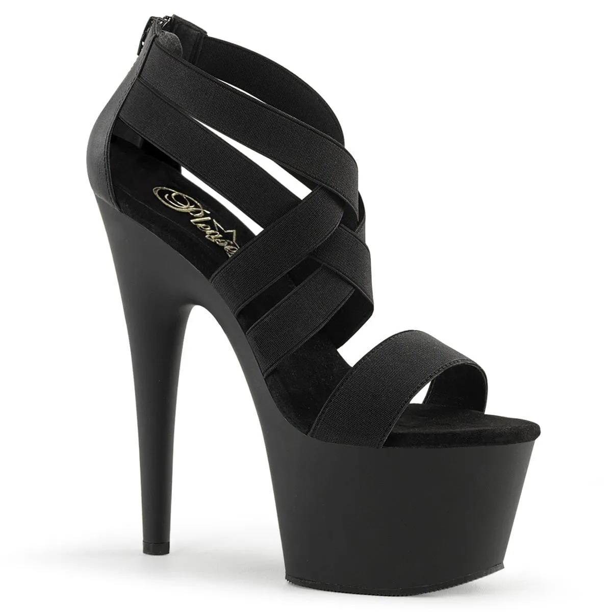 ADORE-769 Black Elastic Band-Faux Leather/Black Matte