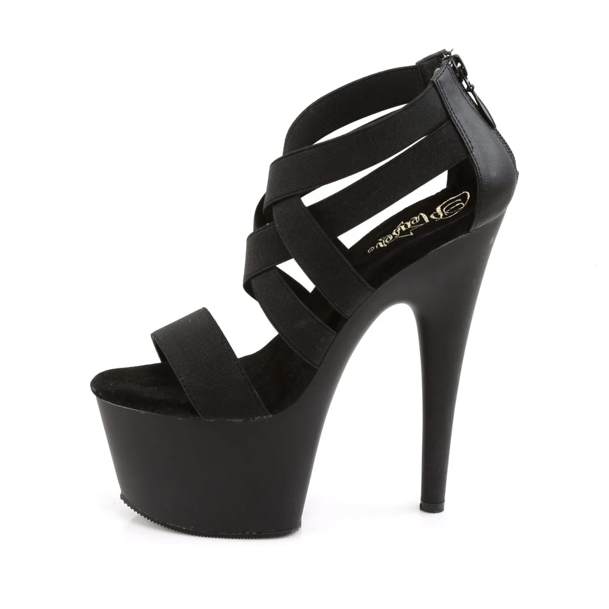 ADORE-769 Black Elastic Band-Faux Leather/Black Matte