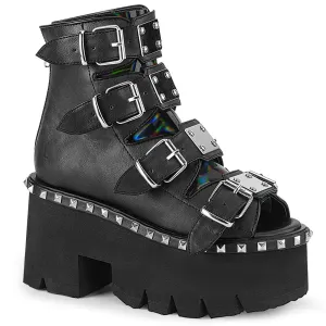 ASHES-70 Black Vegan Leather & Hologram