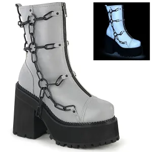 ASSAULT-66 Grey Reflective Vegan Leather