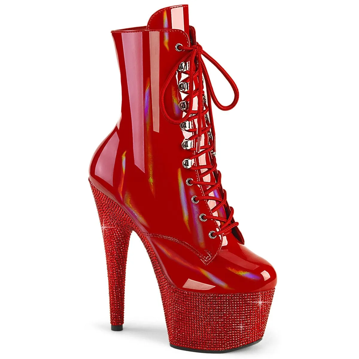 BEJEWELED-1020-7 Red Hologram Patent/Red Rhinestones