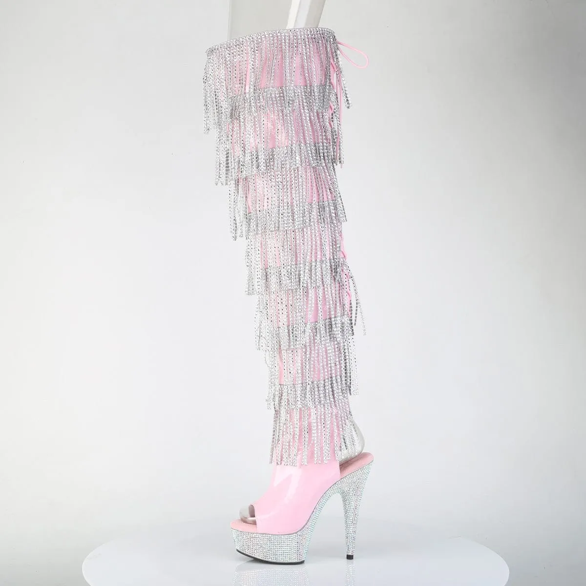 BEJEWELED-3017HG-RSF Baby Pink Holo Patent/Silver AB RS