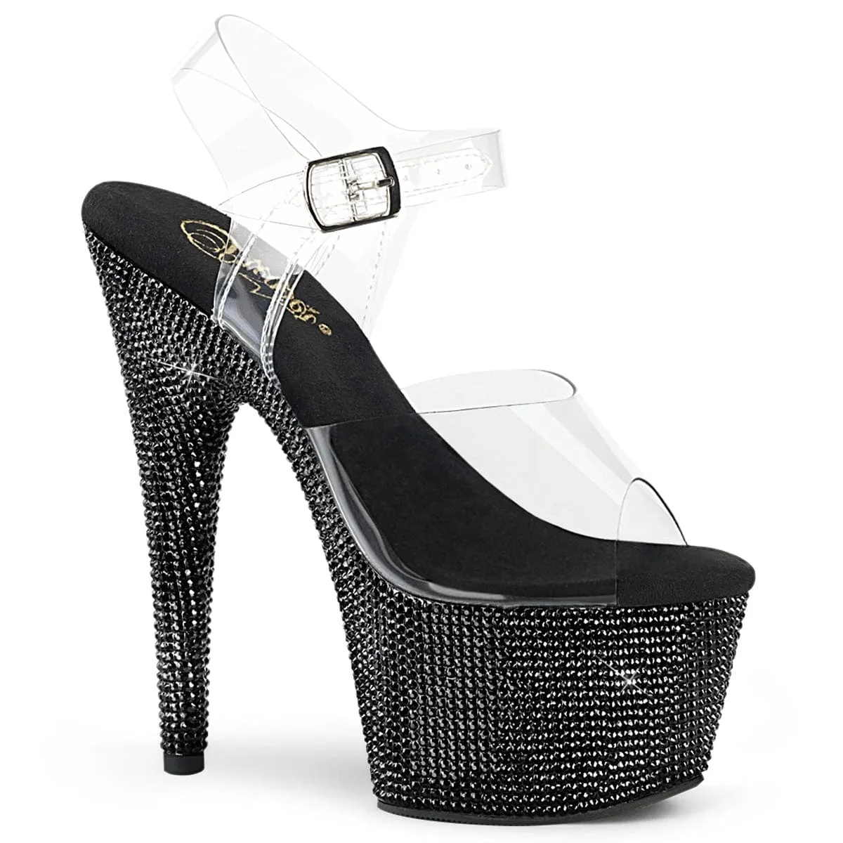BEJEWELED-708DM Clear/Black Rhinestones