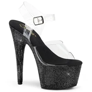 BEJEWELED-708DM Clear/Black Rhinestones