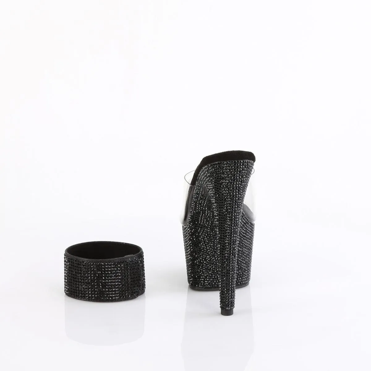 BEJEWELED-712RS Clear/Black Rhinestones