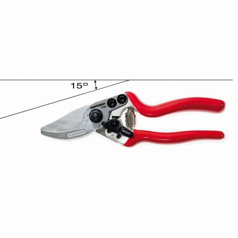 Berger Tools 1104 Pruning Hand Shear, Alu-Line, Small Hands, 15 Angled