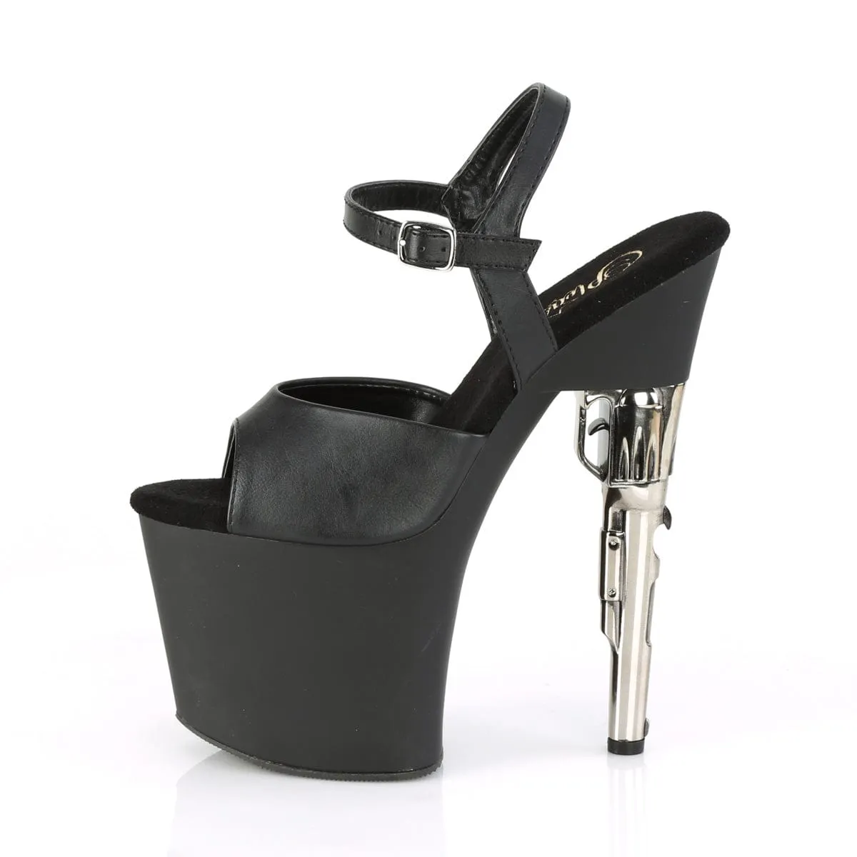 BONDGIRL-709 Black Faux Leather/Black Matte