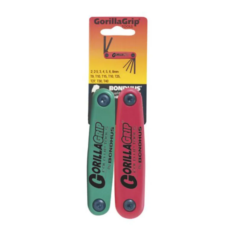 Bondhus 12544 Gorilla Grip Hex and TORX Fold Up Tool, 2 Piece