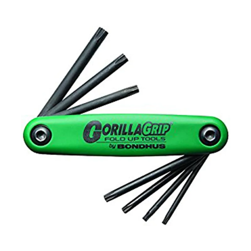 Bondhus 12638 Gorilla Grip Set of 8 TR9 - TR40 Tamper Resistant TORX Fold Up Tool