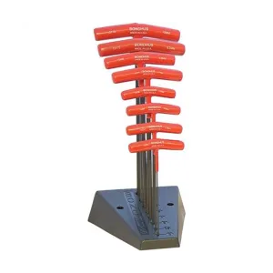 Bondhus 13189 Balldriver and Hex T-handles with Stand, 8 Piece