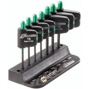 Bondhus 34445 Set of 7 TORX Flagdriver Tools, Sizes T6-T20