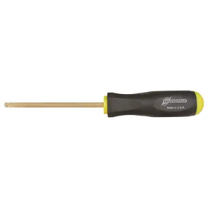 Bondhus 38608 9/64" x 3.3" Ball End Tip Hex Screwdriver with GoldGuard Finish, 2 Piece