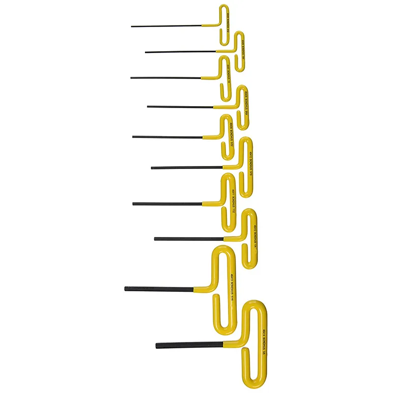 Bondhus 46538 Hex Tip Cushion Grip Loop T-Handles Set with ProGuard Finish, 10 Piece