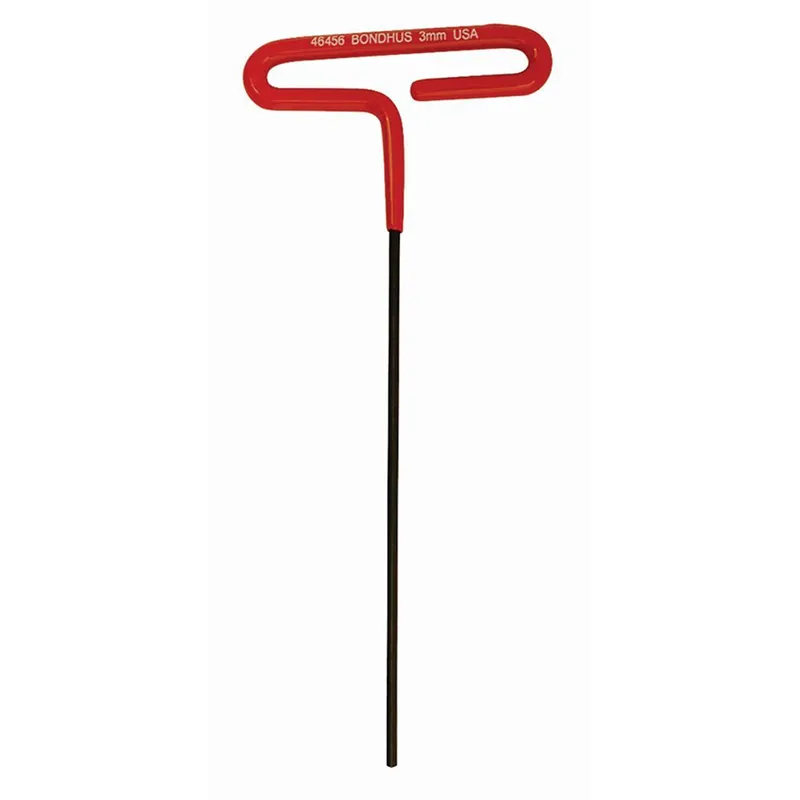 Bondhus 46556 3mm x 244" Hex Tip Cushion Grip Loop T-Handle with ProGuard Finish, 2 Piece