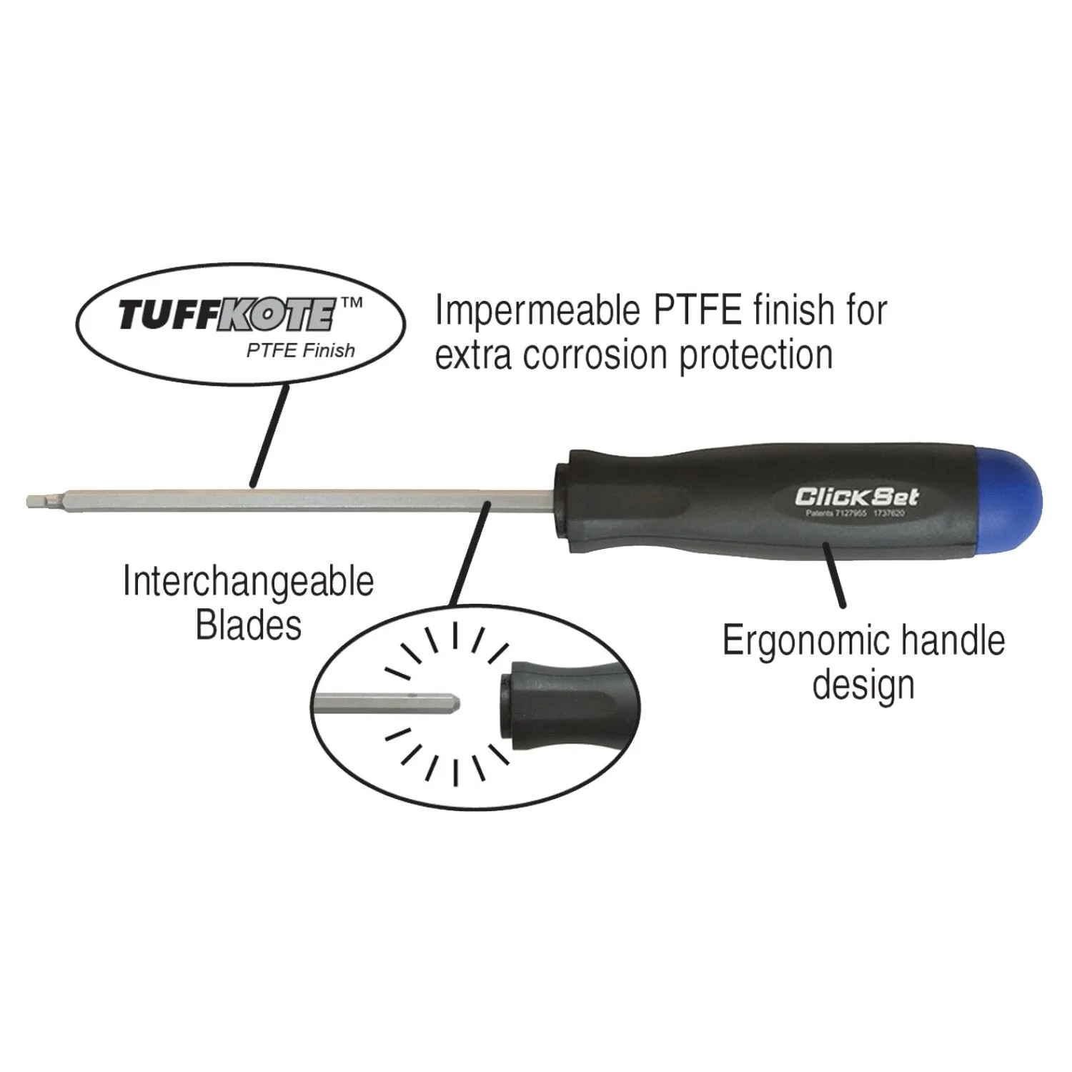 Bondhus 50026 ClickSet Handle - 31.0 in-lb/3.5 Nm   T15 Torx Blade