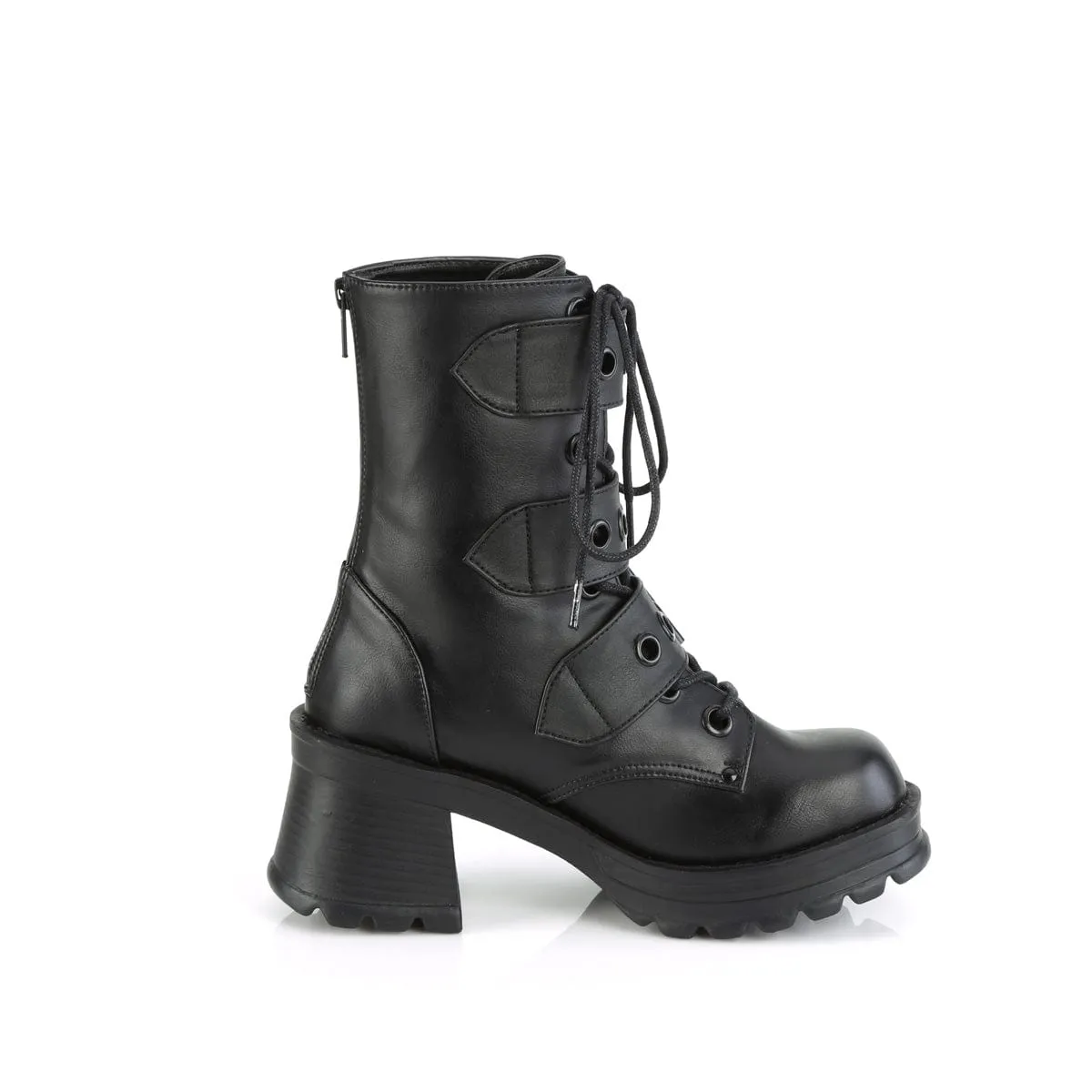BRATTY-118 Black Vegan Leather