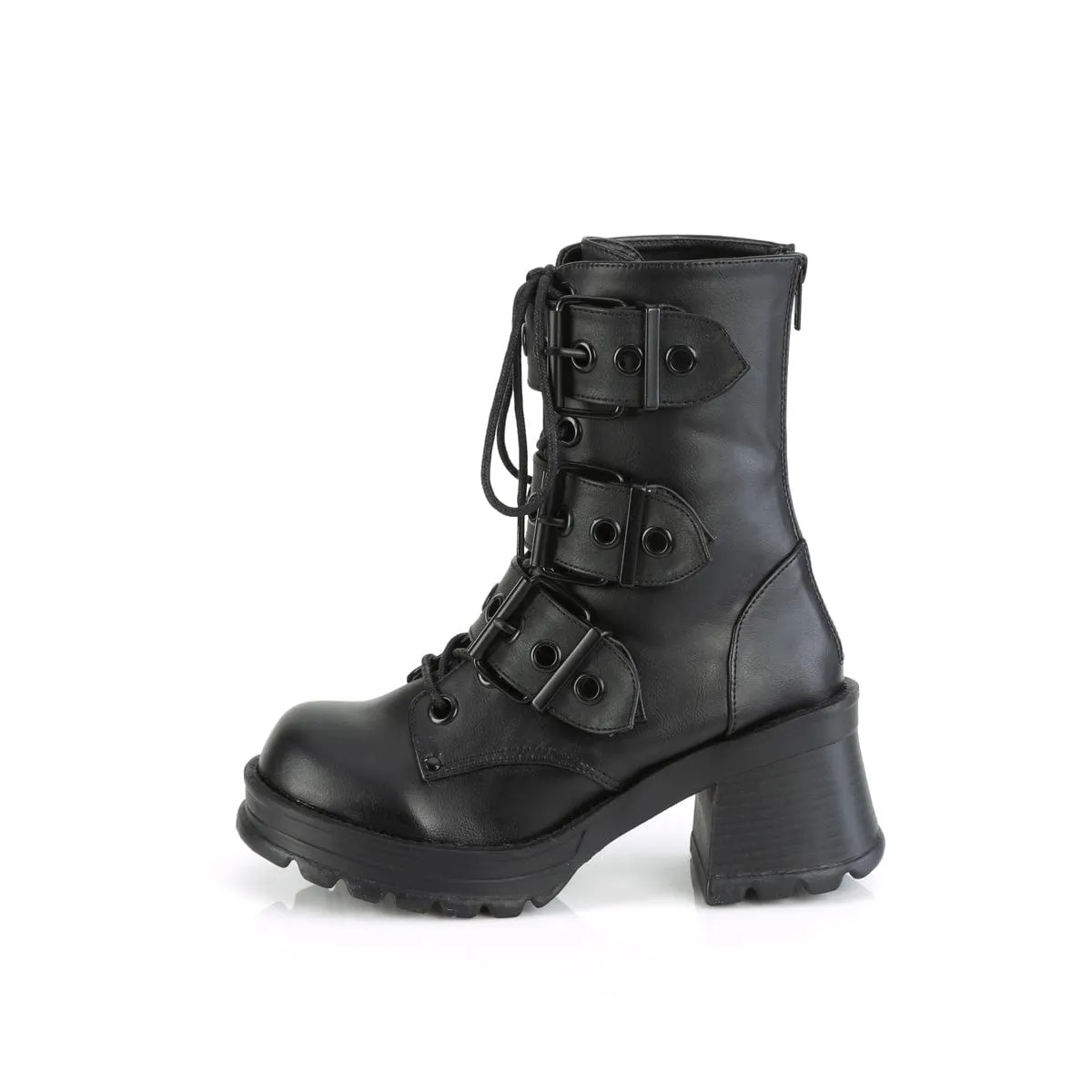 BRATTY-118 Black Vegan Leather
