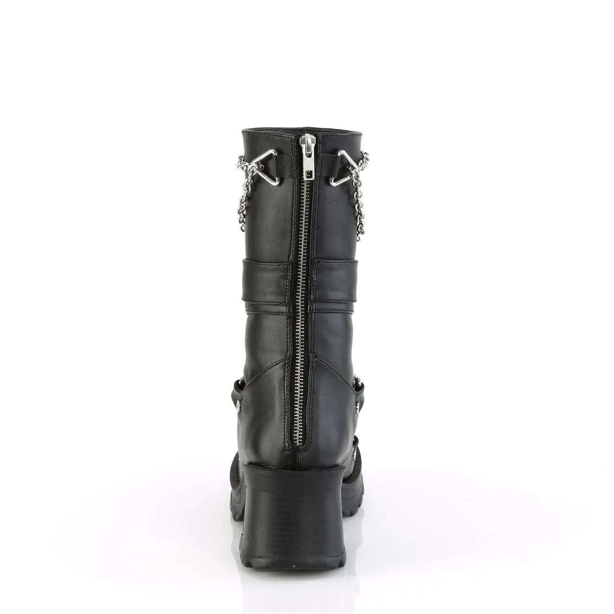 BRATTY-120 Black Vegan Leather