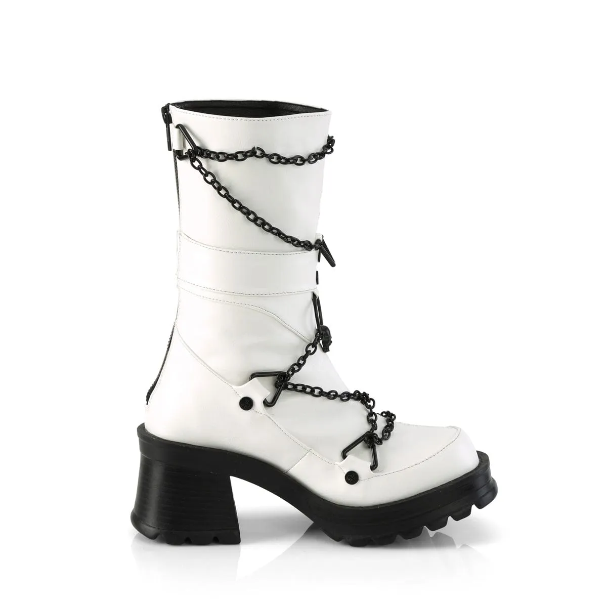 BRATTY-120 White Vegan Leather