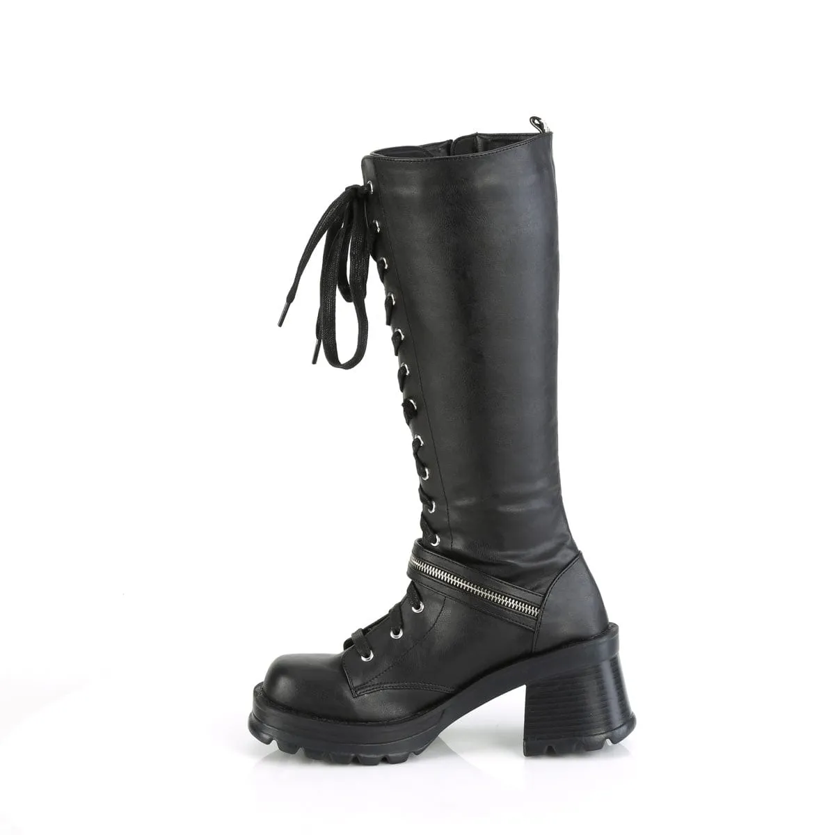 BRATTY-206 Black Vegan Leather