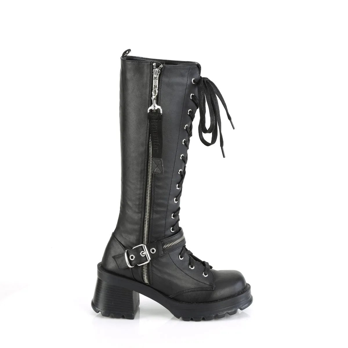 BRATTY-206 Black Vegan Leather