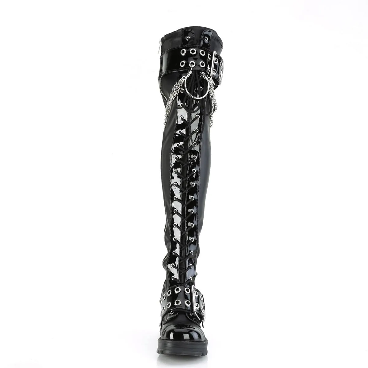 BRATTY-304 Black Stretch Vegan Leather