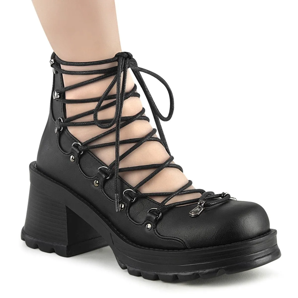 BRATTY-32 Black Vegan Leather