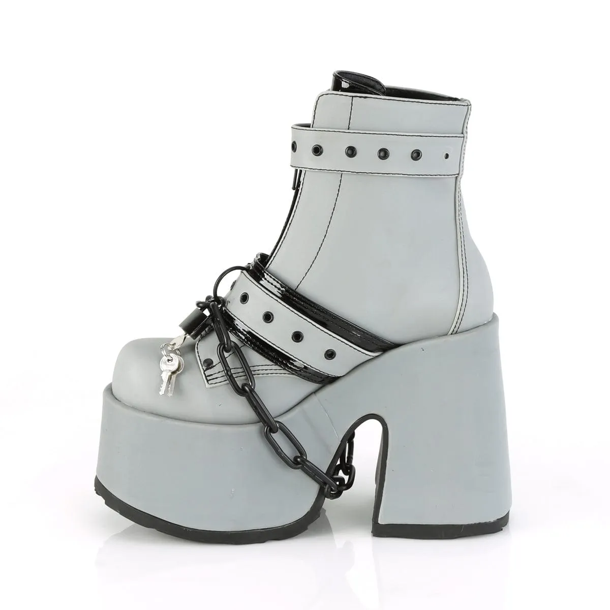 CAMEL-205 Grey Reflective Vegan Leather