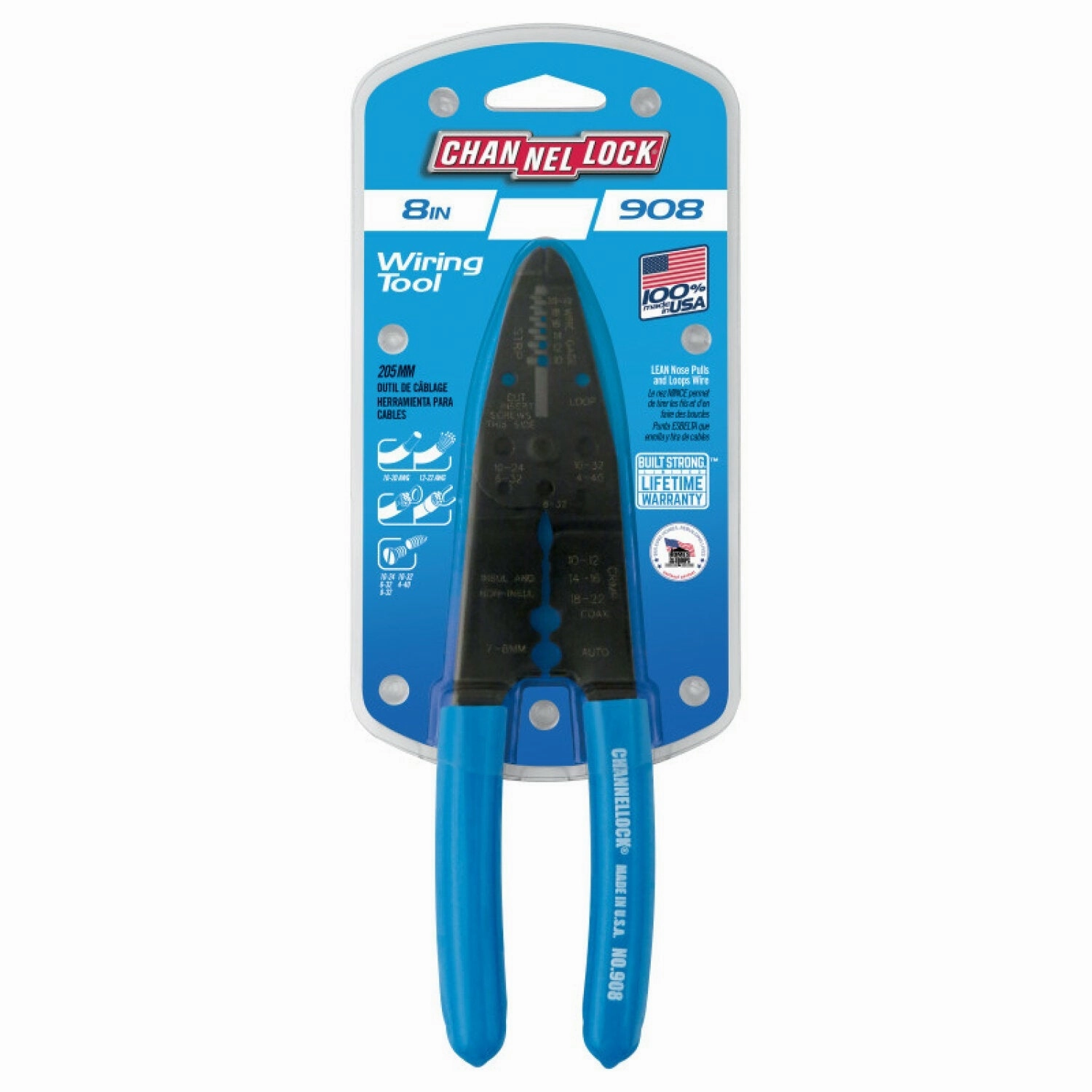 Channellock 908 8.25 Inch Wire Strippers
